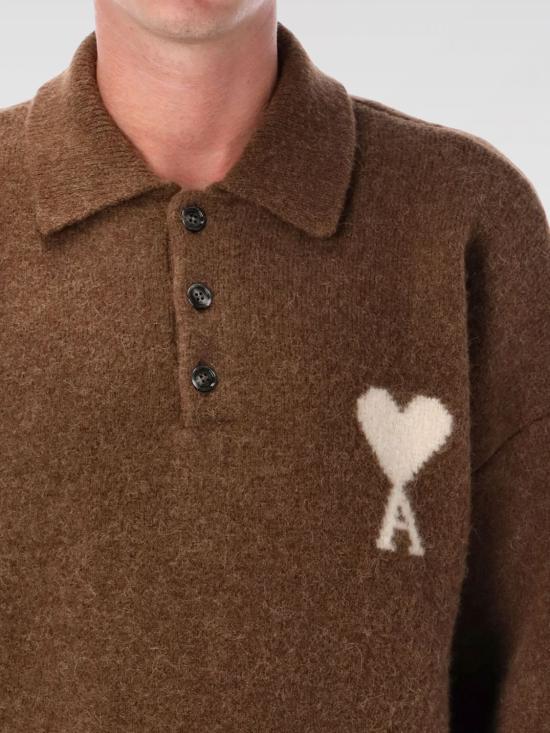 25FW 아미 폴로 티셔츠 UPL408KN0135 217 Ecru - AMI