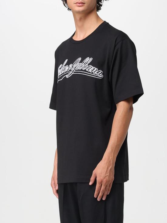 25FW 돌체앤가바나 반팔 티셔츠 G8PN9ZG7PIX N0000 Black - DOLCE & GABBANA