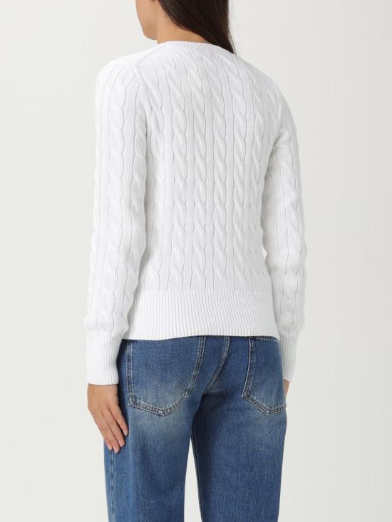 25FW 폴로 랄프로렌 폴로 자수 케이블 니트 가디건 211971868 007 White - POLO RALPH LAUREN