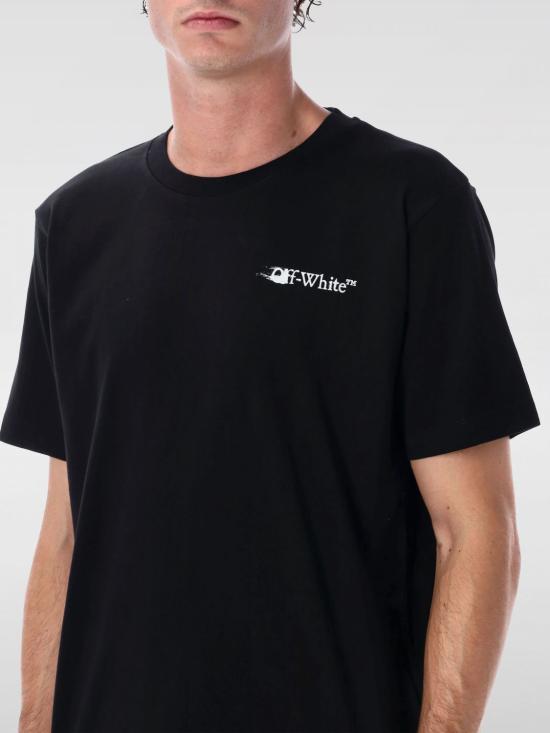 25FW 오프화이트 반팔 티셔츠 OMAA027F25JER007 1001 Black - OFF WHITE