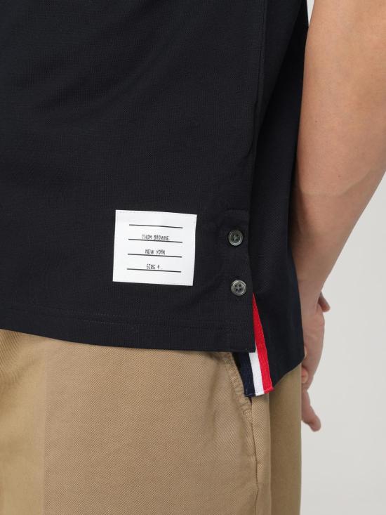 25FW 톰브라운 폴로 티셔츠 MJP022A01455 415 Navy - THOM BROWNE