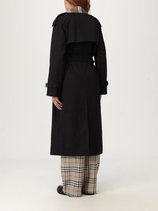 25FW 버버리 롱 체크 칼라 캐슬포드 트렌치코트 8113633 Black - BURBERRY
