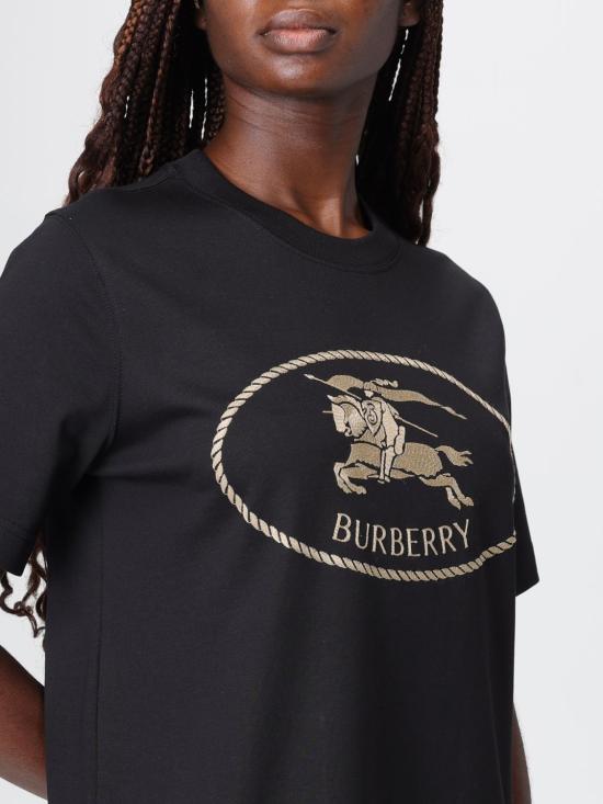 25FW 버버리 나이트 스탬프 코튼 티셔츠 8111658 Black - BURBERRY