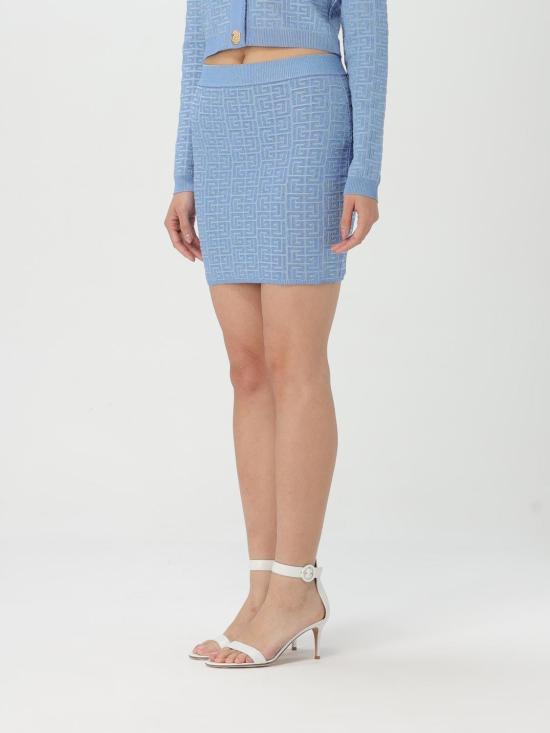 25FW 발망 숏 스커트 EF1LB004KI02 SPB Blue - BALMAIN