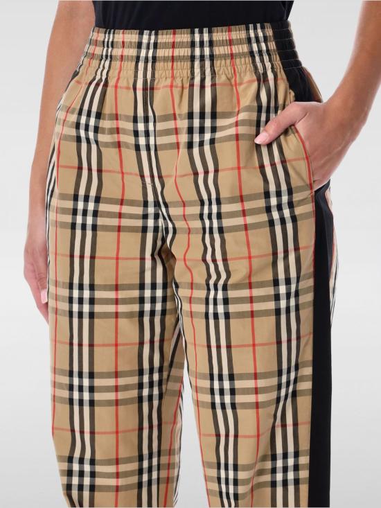 25FW 버버리 체크 코튼 팬츠  8111874 Beige - BURBERRY