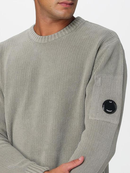 25FW 씨피 컴퍼니 코튼 셔닐 크루넥 스웨터 19CMKN017A005558G 356 Grey - C.P. COMPANY