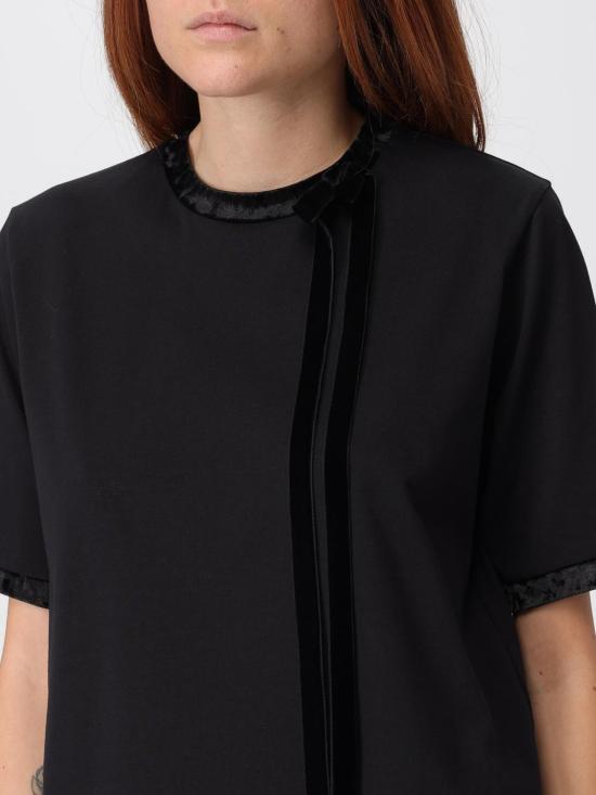 25FW 니나리찌 반팔 티셔츠 JT0035C01108 U9000 Black - NINA RICCI