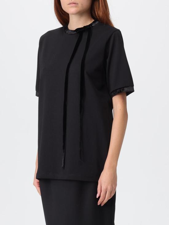 25FW 니나리찌 반팔 티셔츠 JT0035C01108 U9000 Black - NINA RICCI