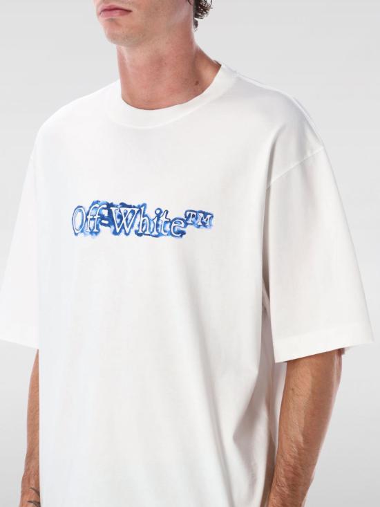 25FW 오프화이트 클라우디 어로우 스케이트 로고 티셔츠 OMAA120F25JER00G 0146 White - OFF WHITE