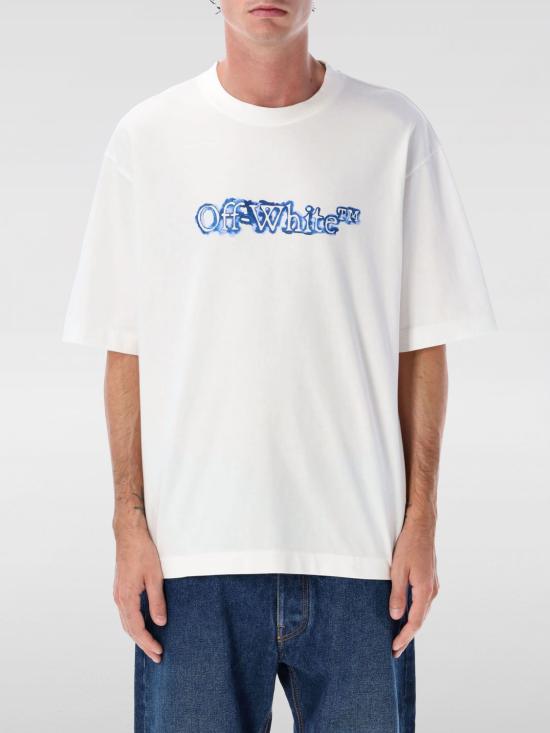 25FW 오프화이트 클라우디 어로우 스케이트 로고 티셔츠 OMAA120F25JER00G 0146 White