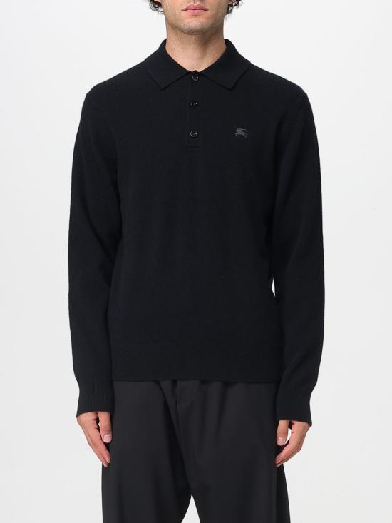 25FW 버버리 롱 슬리브 캐시미어 블렌드 폴로 셔츠 8113157 Black