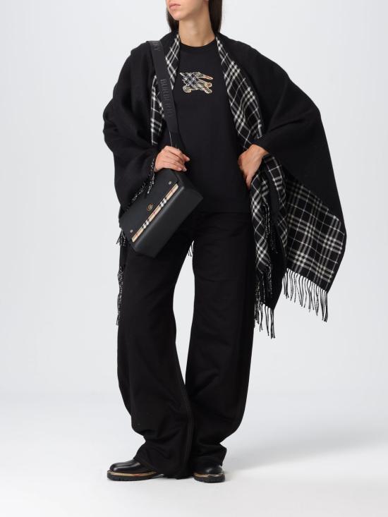 25FW 버버리 EKD 체크 코튼 티셔츠 8116164 Black - BURBERRY