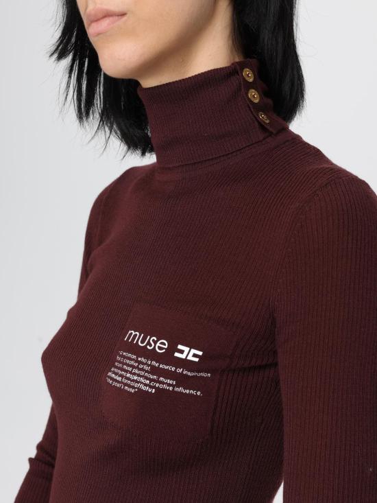 25FW 엘리자베타프랜치 터틀넥 MK43B EA4 Wine - ELISABETTA FRANCHI