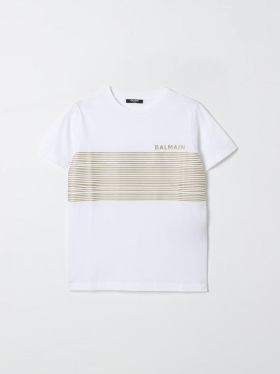 25FW [키즈] 발망 티셔츠 BX8R81Z3186 100OR White