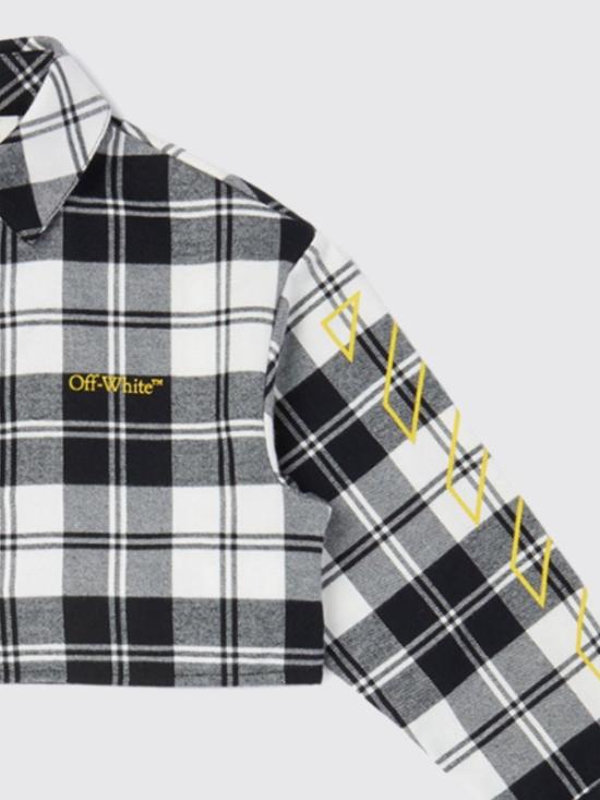 25FW [키즈] 오프화이트 셔츠 OGGA01CF25FAB001 1018 Black - OFF WHITE