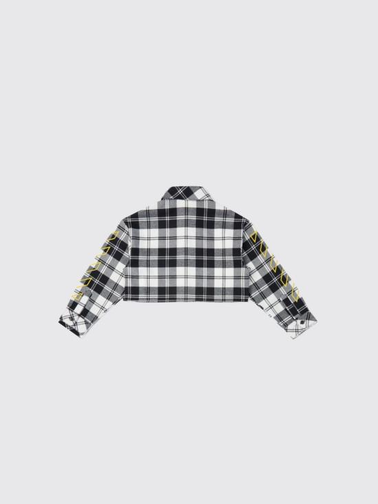 25FW [키즈] 오프화이트 셔츠 OGGA01CF25FAB001 1018 Black - OFF WHITE