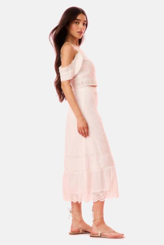  러브쉐이크팬시 미디 스커트 러브 쉑 팬시 알레시아 스커트 - LOVESHACKFANCY