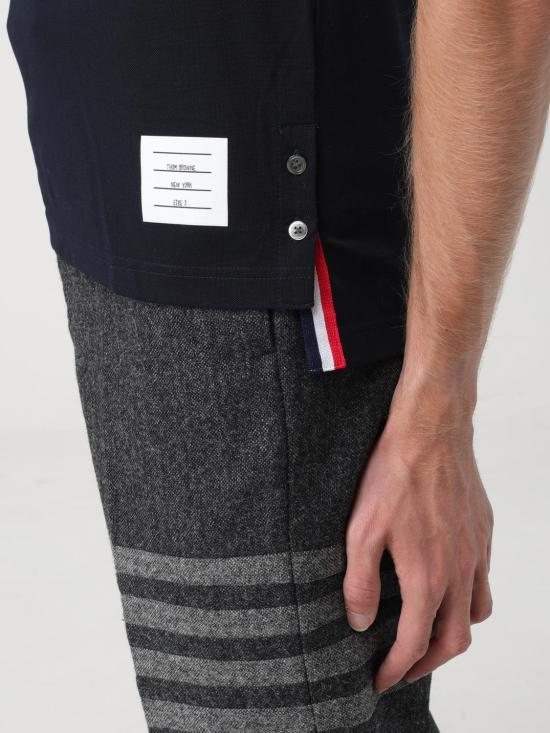 25FW 톰브라운 폴로 티셔츠 MJP022A01455 415 Navy - THOM BROWNE