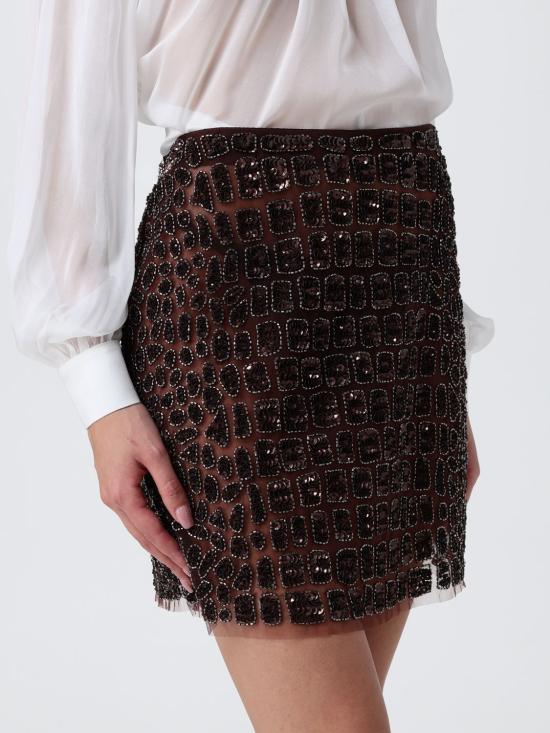 25FW 엘리자베타프랜치 숏 스커트 GO139 EA3 Coffee - ELISABETTA FRANCHI