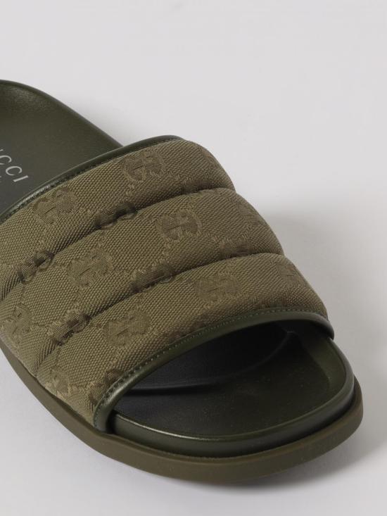 25FW 구찌 GG 캔버스 슬라이드 838089FAD71 8746 Green - GUCCI