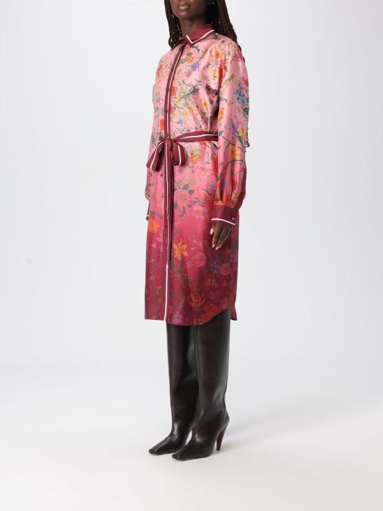 25FW 구찌 프린트 실크 트윌 셔츠 드레스 835742ZATGV 5057 Pink - GUCCI