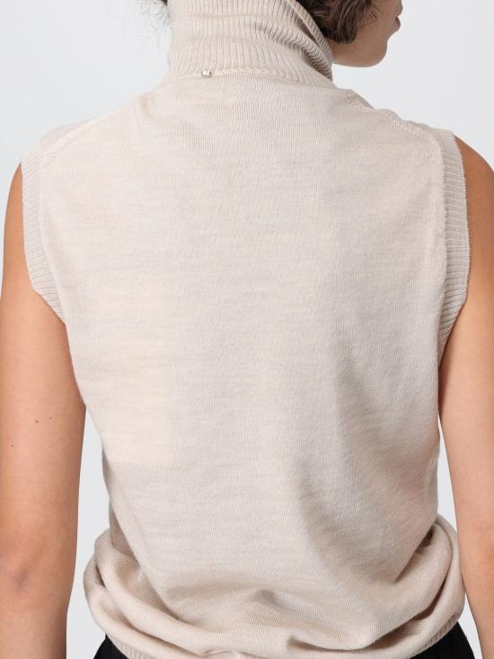 25FW 스포트막스 VERTIGO 베르티고 버진울 슬리브리스 탑 VERTIGO 베르티고 버진울 슬리브리스  2522366011600 002 Beige - SPORTMAX