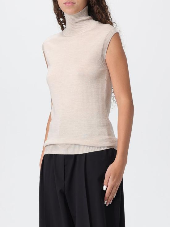 25FW 스포트막스 VERTIGO 베르티고 버진울 슬리브리스 탑 VERTIGO 베르티고 버진울 슬리브리스  2522366011600 002 Beige - SPORTMAX