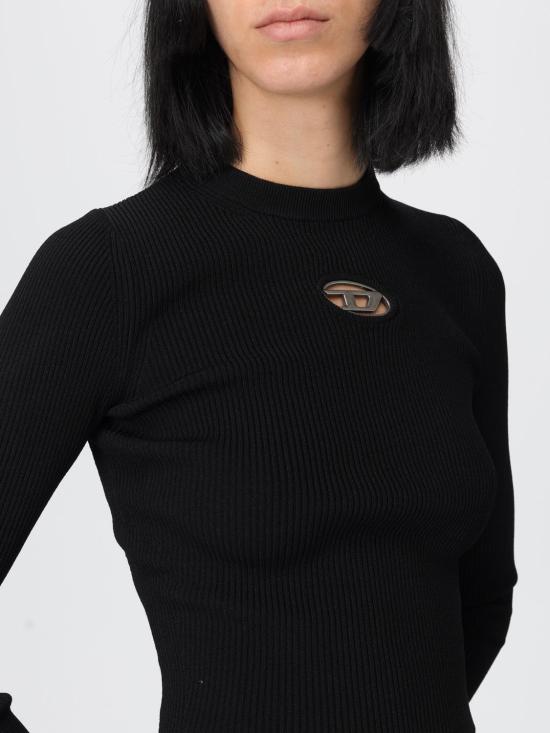 25FW 디젤 M-발라리 오발 D 립 니트 비스코스 블렌드 탑 A153280DLAX 9XX Black - DIESEL