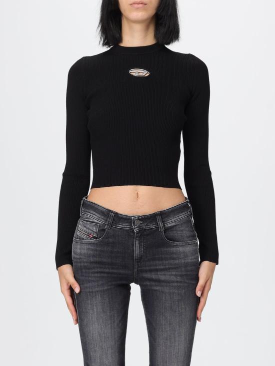 25FW 디젤 M-발라리 오발 D 립 니트 비스코스 블렌드 탑 A153280DLAX 9XX Black