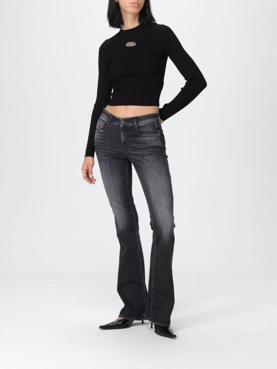 25FW 디젤 M-발라리 오발 D 립 니트 비스코스 블렌드 탑 A153280DLAX 9XX Black - DIESEL