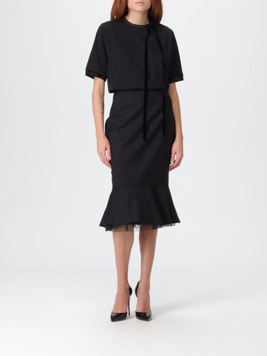 25FW 니나리찌 미디 스커트 25ACJU014WV0324 U9000 Black - NINA RICCI