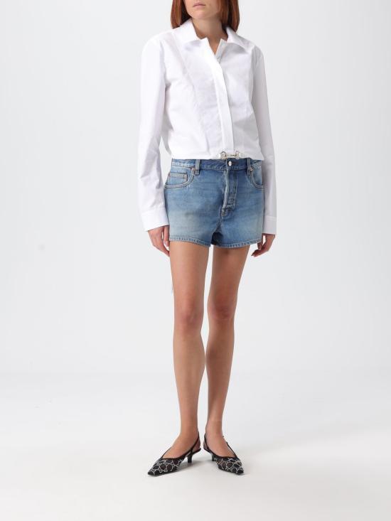 25FW 구찌 스빗 타이 넥 셔츠  831912Z8B2P 9000 White - GUCCI