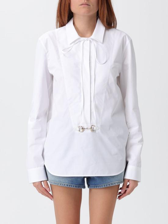 25FW 구찌 스빗 타이 넥 셔츠  831912Z8B2P 9000 White