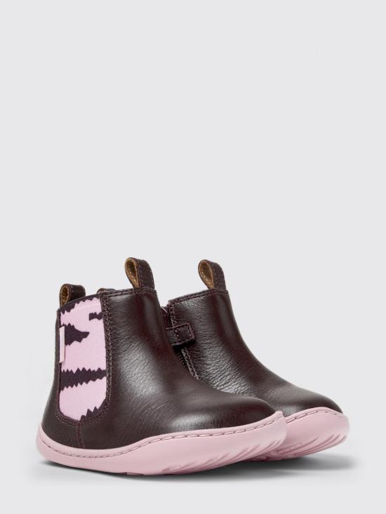 25FW [키즈] 캠퍼 슈즈 K900348 009 TWINS 0 Burgundy - CAMPER