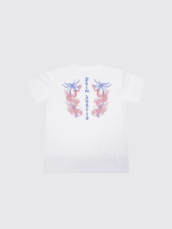 25FW [키즈] 팜앤젤스 티셔츠 PBAA003F25JER003 0325 White - PALM ANGELS