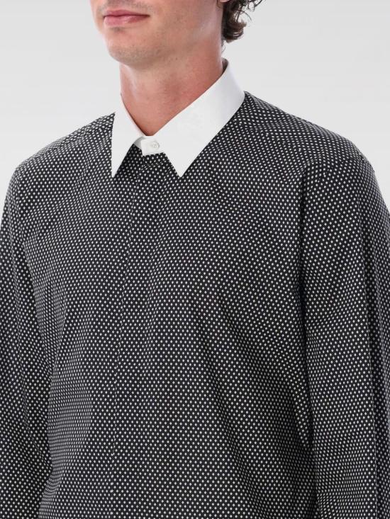 25FW 톰포드 다이아몬드 프린트 클래식 핏 버튼업 셔츠 HLVA03C0008 NWA Black - TOMFORD