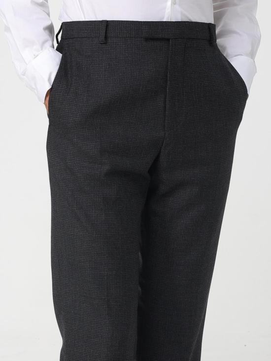 25FW 구찌 자수 하운드투스 울 팬츠 자수 하운드투스 울  814299Z7AQP 1189 Black - GUCCI