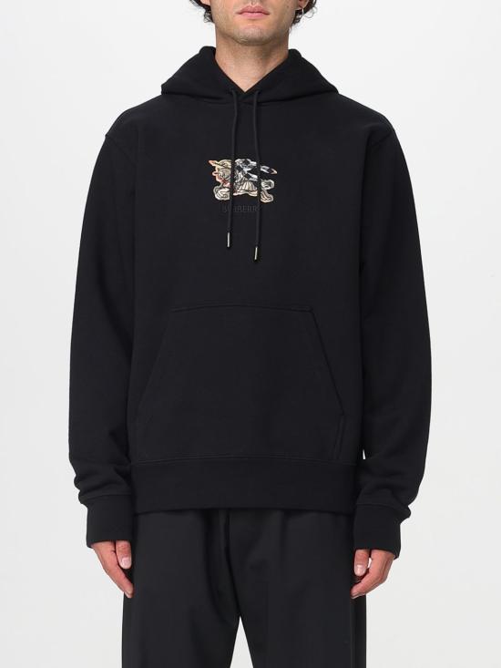 25FW 버버리 EKD 체크 코튼 후드 티셔츠 8116060 Black