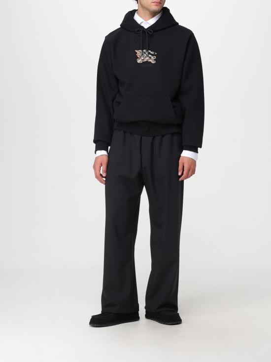 25FW 버버리 EKD 체크 코튼 후드 티셔츠 8116060 Black - BURBERRY