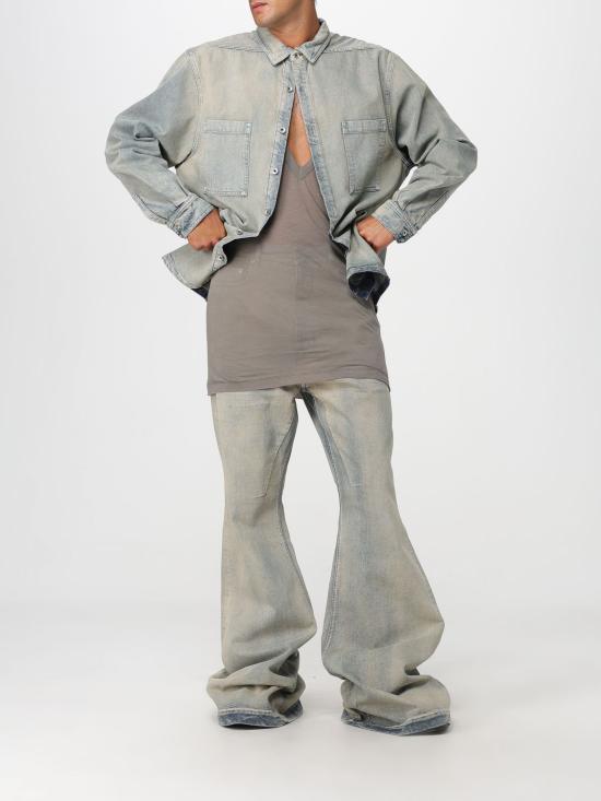 25FW 릭 오웬스 반팔 티셔츠 RU02E1157UC 34 Grey - RICK OWENS