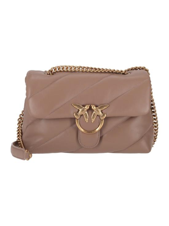 25FW 핑코 토트백 100038A0F2 D01Q BISCOTTO ZENZERO ANTIQUE GOLD