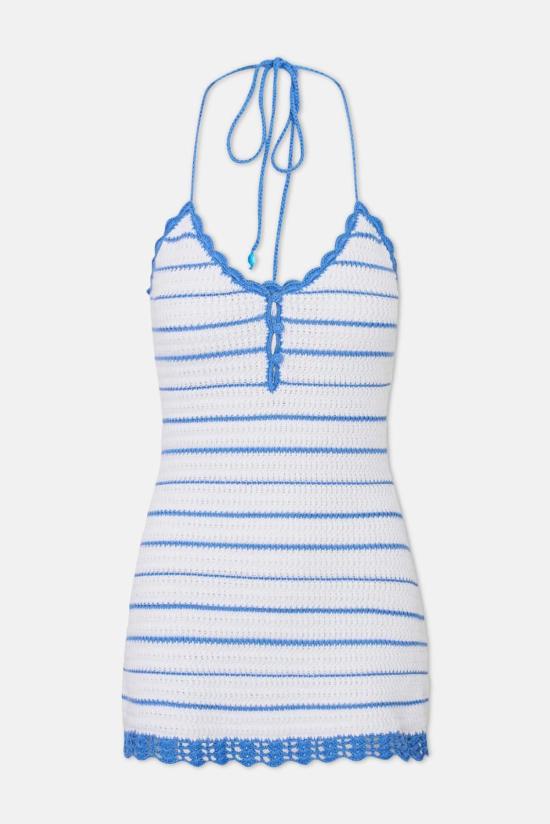  러브쉐이크팬시 숏 원피스 러브 쉑 팬시 릴리벨 스트라이프 크로셰 미니 드레스 - LOVESHACKFANCY