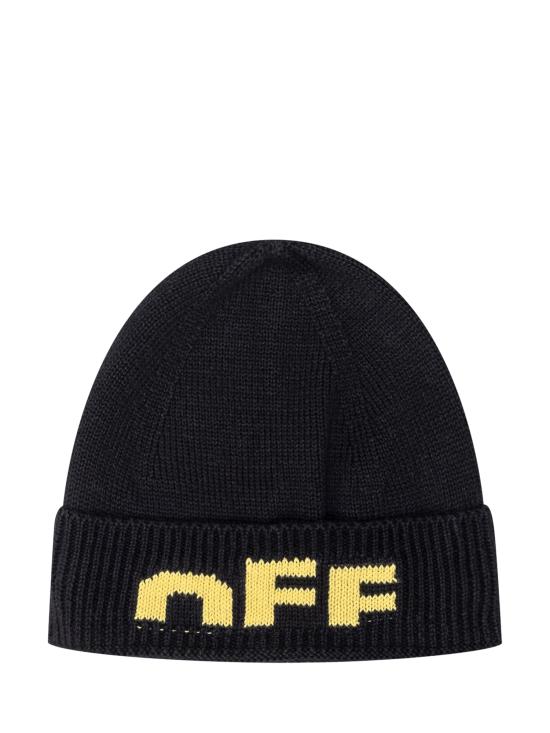 25FW [키즈] 오프화이트 모자 OBLC001F25KNI002 1018 BLACK YELLOW