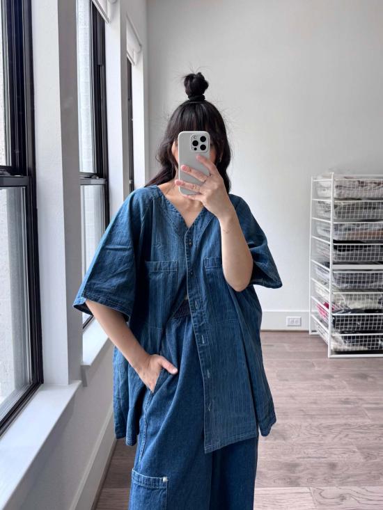  밀스 데님 팬츠 식사 셰프 팬트 랜치 데님 - MEALS