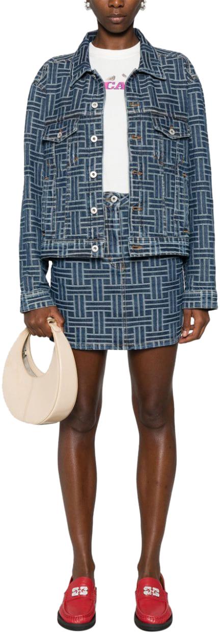 24FW 겐조 미디 스커트 FE62DJ2806J3DS BLUE - KENZO