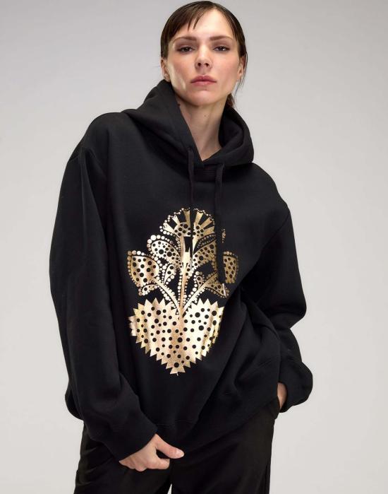  신시아 로리 스웨터 신시아 로울리 하트 오브 골드 스웨트셔츠 블랙 - CYNTHIA ROWLEY