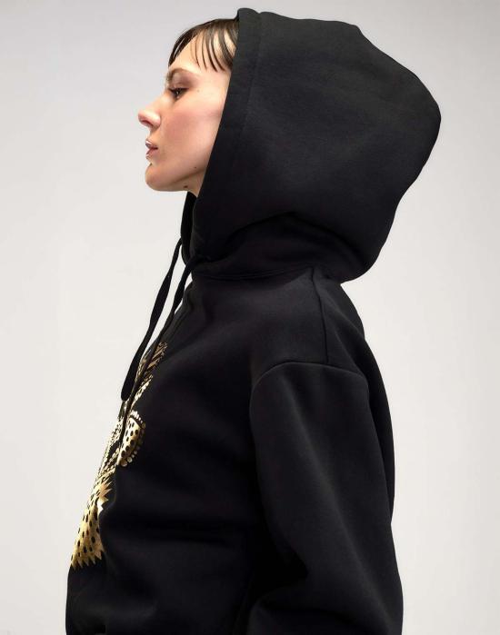  신시아 로리 스웨터 신시아 로울리 하트 오브 골드 스웨트셔츠 블랙 - CYNTHIA ROWLEY