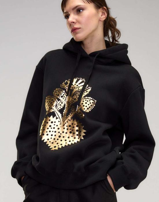  신시아 로리 스웨터 신시아 로울리 하트 오브 골드 스웨트셔츠 블랙 - CYNTHIA ROWLEY