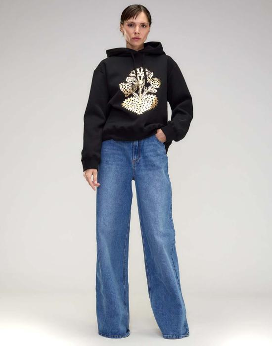  신시아 로리 스웨터 신시아 로울리 하트 오브 골드 스웨트셔츠 블랙 - CYNTHIA ROWLEY