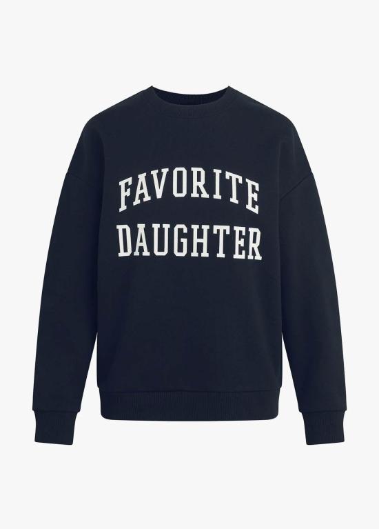  페이보릿 도우터 스웨터 Favorite Daughter 대학용 스웨트셔츠 네이비 - FAVORITE DAUGHTER